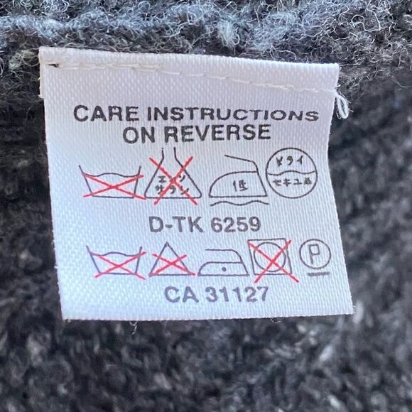 🧥DKNY Heathered Black/Gray Cropped Turtleneck 100% wool - EUC! Petite M - Picture 8 of 9